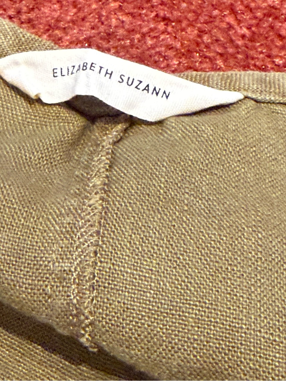 Elizabeth Suzanne Petra Crop in Olive Linen - Picture 2 of 7